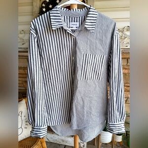 Pistola Women's Black and White Striped Shirt_Small